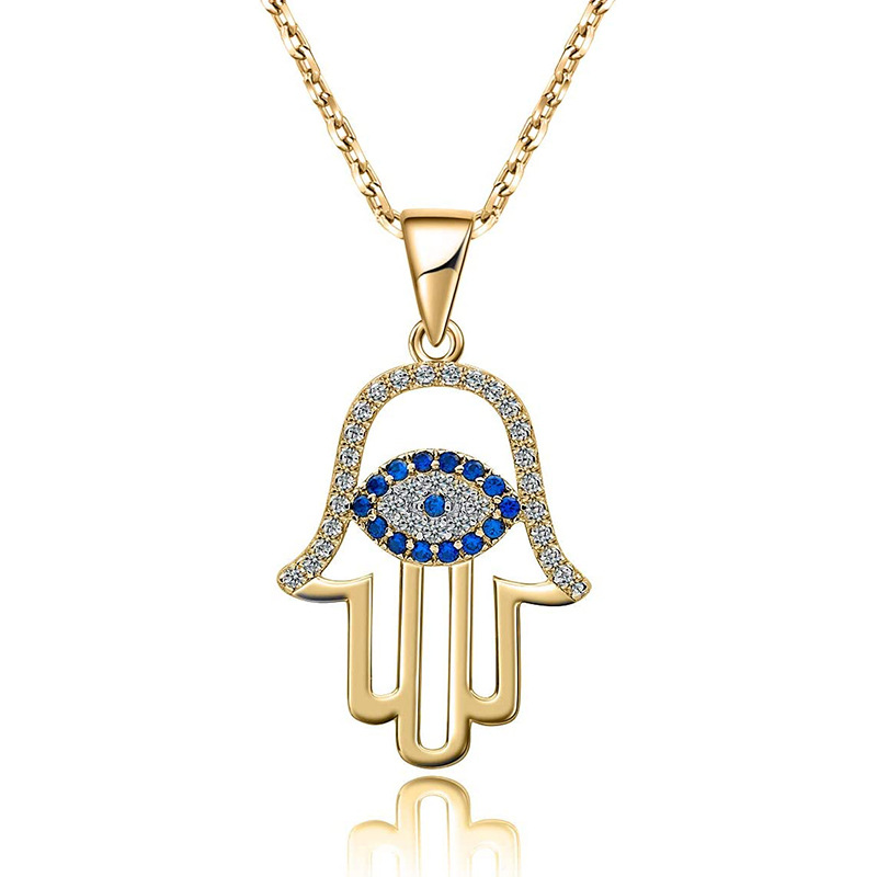 Devil'S Eye Pattern Women's Gender 925 Sterling Silver Zircon Plating Inlay Devil'S Eye Pendant Necklace