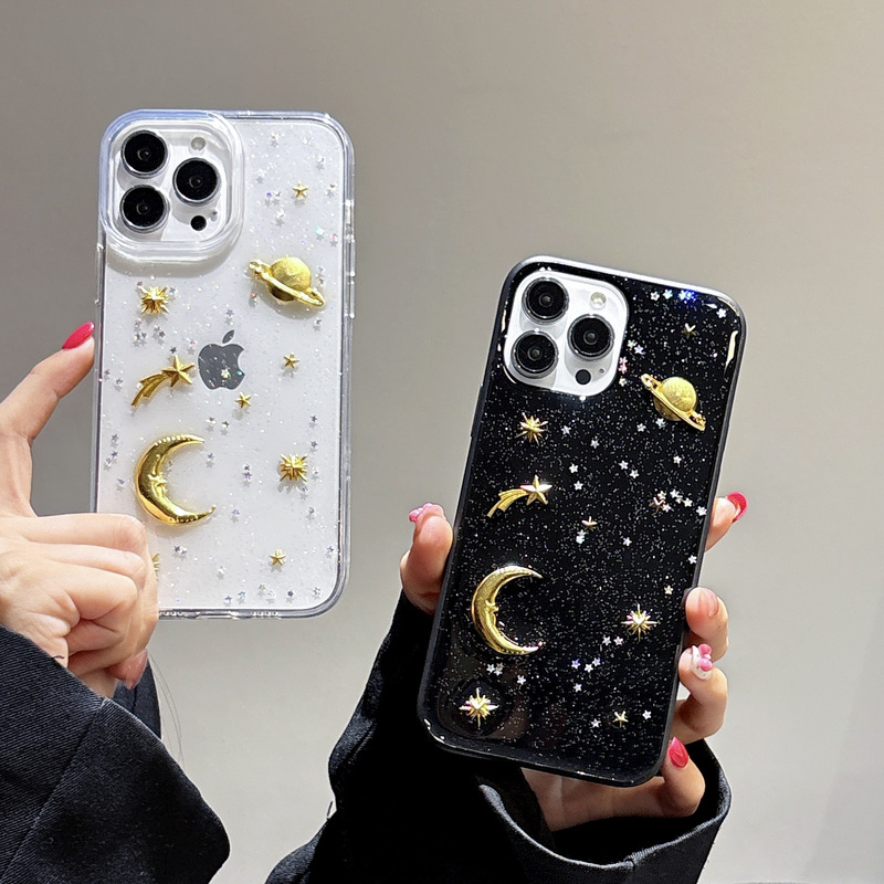 Epoxy Planet Moon Design Suitable for Apple 18 Pro Max Phone Case iPhone 16/17 Pro Protective Cover 13 New Model Epoxy Planet Moon Design Suitable for Apple 18 Pro Max Phone Case iPhone 16/17 Pro Protective Cover 13 New Model