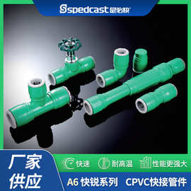 是必快A6系列免热熔快接管件直插式CPVC接头活接三通直通水管配件