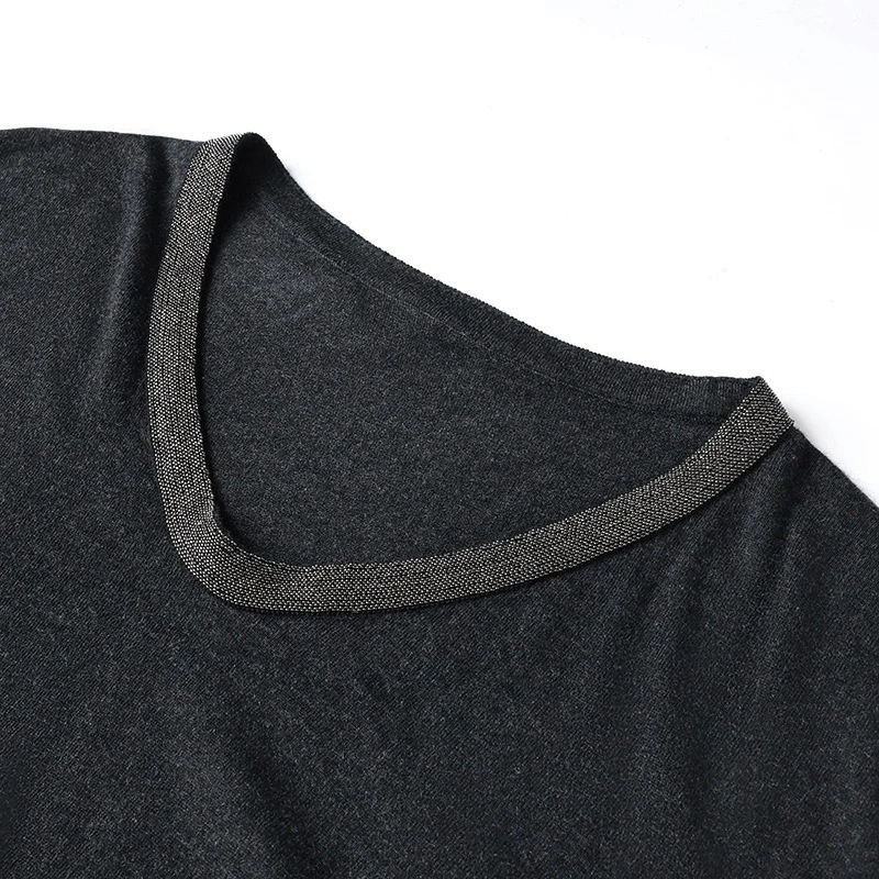 Comfortable knitted summer sweater, V-neckline, high-quality style