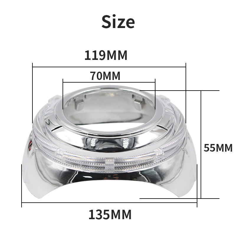 Modificación de la lente cuadrado MAX cubierta integrada brillante blanco 3,0 lente de doble luz cubierta decorativa