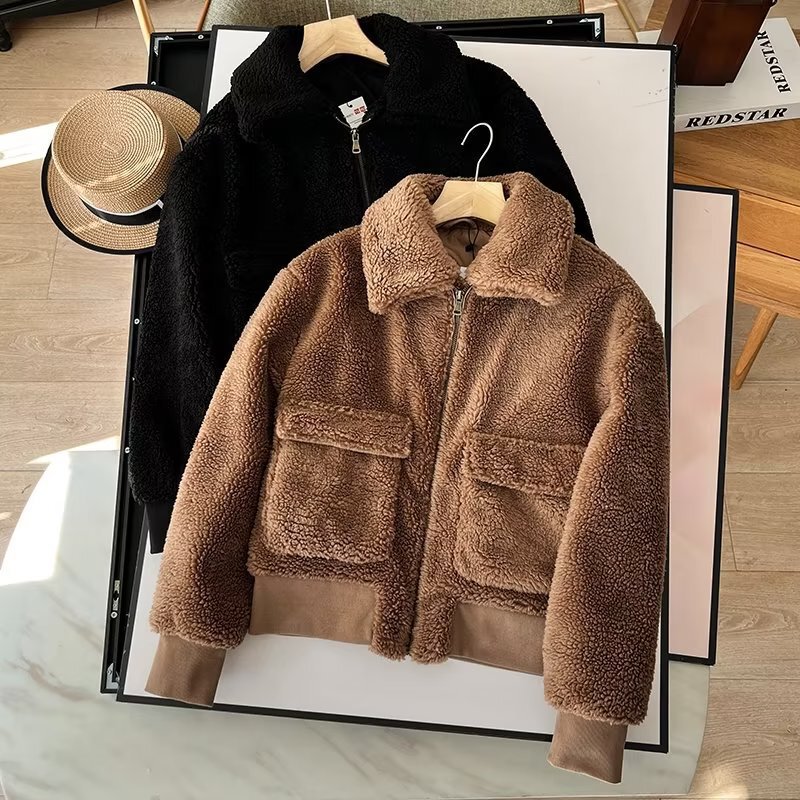 Women's winter imitation lambswool loose silhouette coat!! 2024 New Fashion All-match Mao Mao Mao Jacket Women's winter imitation lambswool loose silhouette coat!! 2024 New Fashion All-match Mao Mao Mao Jacket
