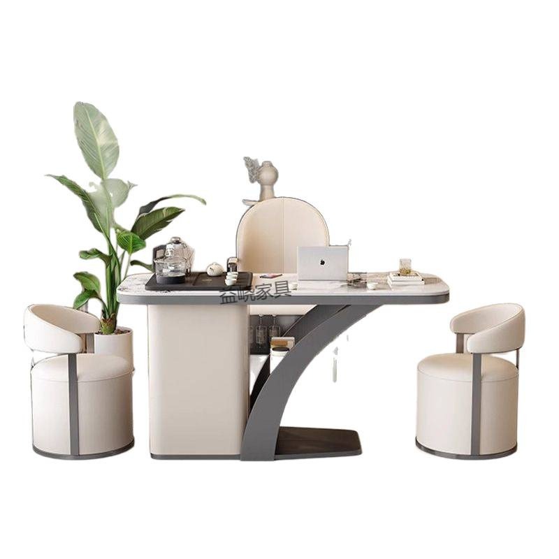 Mesa de té de balcón combinación de nuevo tipo pequeño y ligero de lujo tablero de roca hervidor de agua en una pequeña mesa de té doméstica mesa de té móvil
