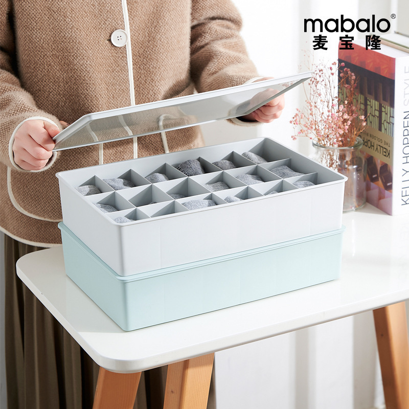 Maibaolong venta directa de fábrica caja de almacenamiento hogar cajón sujetador calcetines caja de almacenamiento de plástico caja de almacenamiento de ropa interior