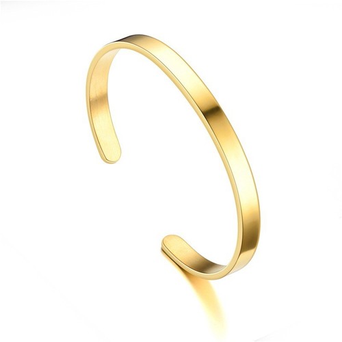 Factory-direct wholesale C-shaped titanium steel bracelet, straight-bar DIY stainless steel bracelet ring—wholesale cross-border European and American jewelry.