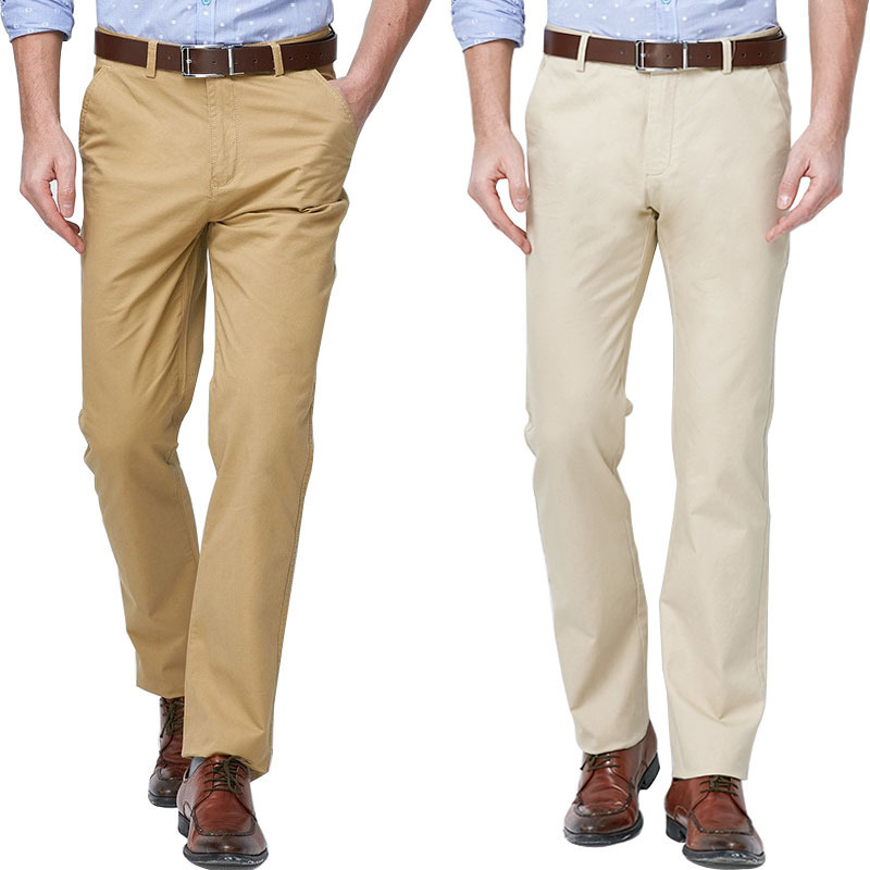 Men's Casual Pants Summer Thin Business Men's Pants Straight-barrel Dad's Wear Young and Middle-aged Slim-fit Cotton Trousers Crane Pants