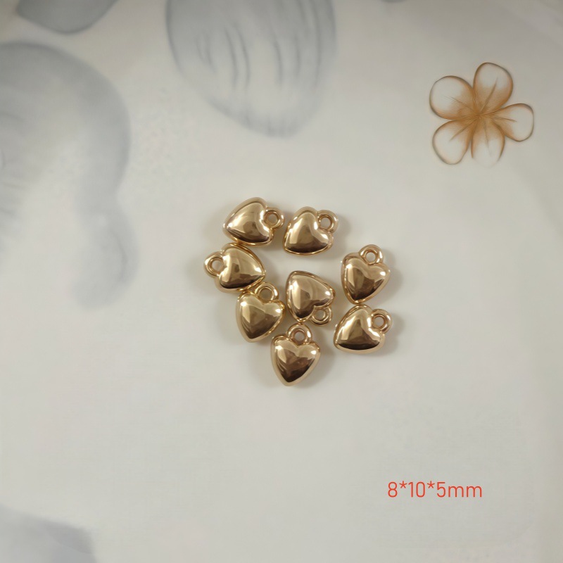 Chapado en oro y plata para proteger el color de la superficie brillante de acrílico melocotón amado colgante en forma de corazón pulsera manual collar de clavícula juguete DIY image 26