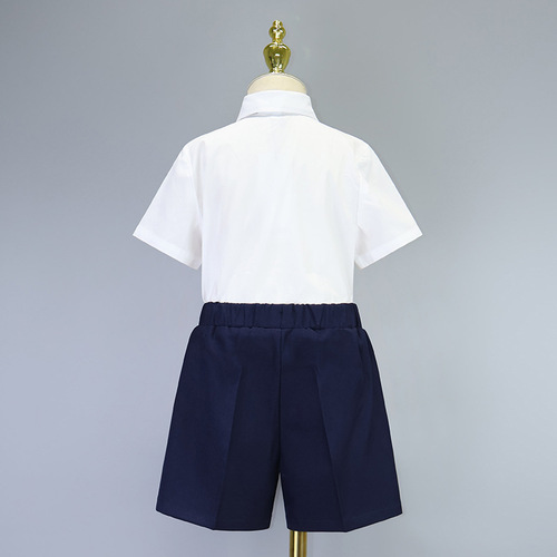 School uniform for primary school students, kindergarten children's uniforms, children's class wear, performance in English style, boys and girls' shirts, campus clothing.