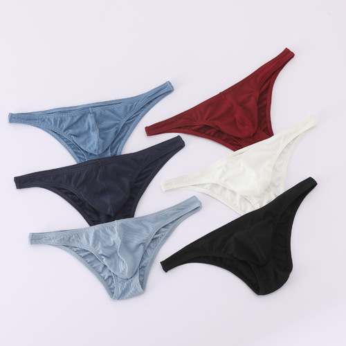 Men's briefs, sexy, silky and outstanding thong, men's elastic, tempting, sporty, low-waist, cross-border wholesale