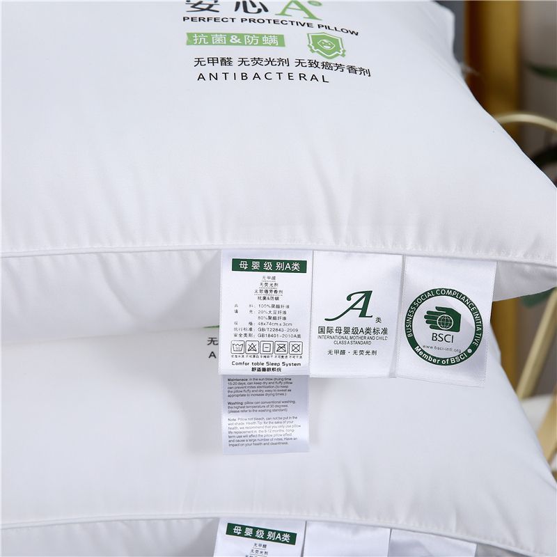 Una almohada mayorista para adultos, almohada para estudiantes individuales para hombres y mujeres, doble para hotel de cinco estrellas