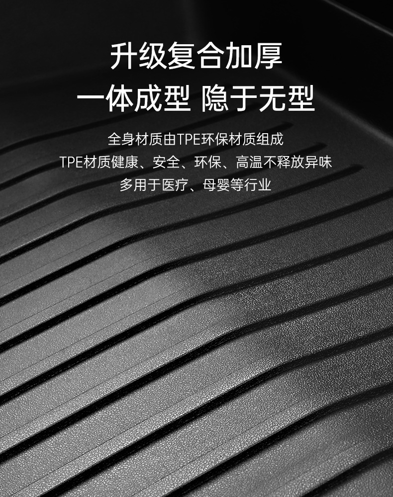 Suitable for Tesla's New Version Model Y3Yl Front and Rear Trunk Mats, Tpe Trunk Mats, Integrated Mats, Seat Back Cushions