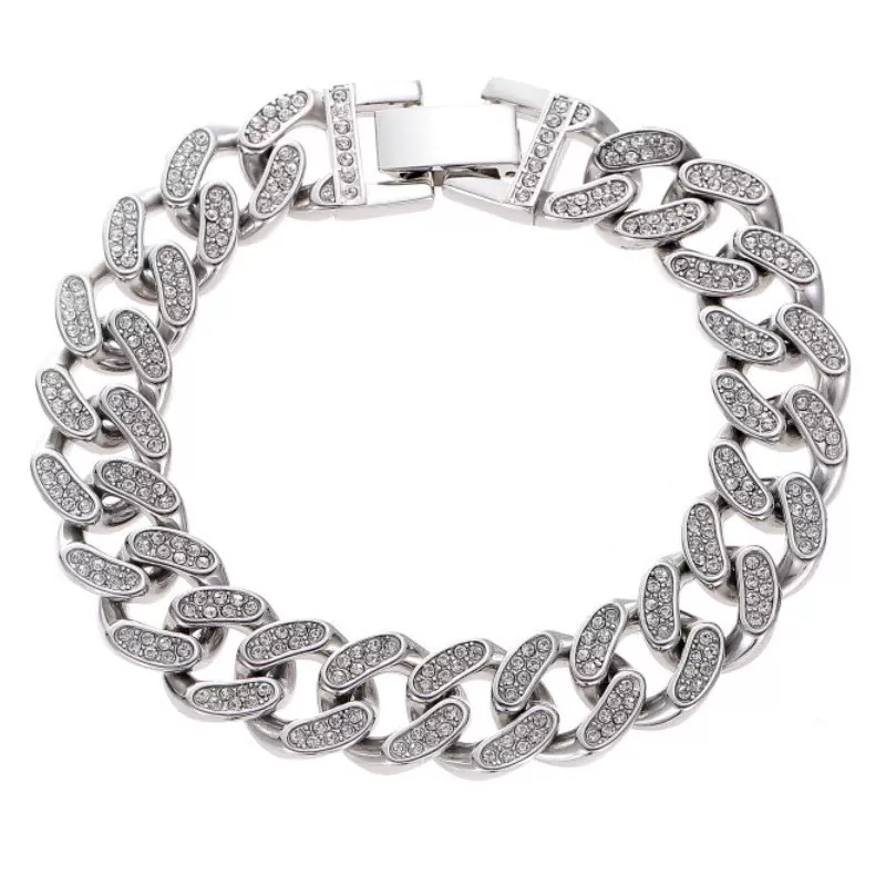 潮牌嘻哈美式高街男生钛钢女生情侣回到未来基础古巴手链男款