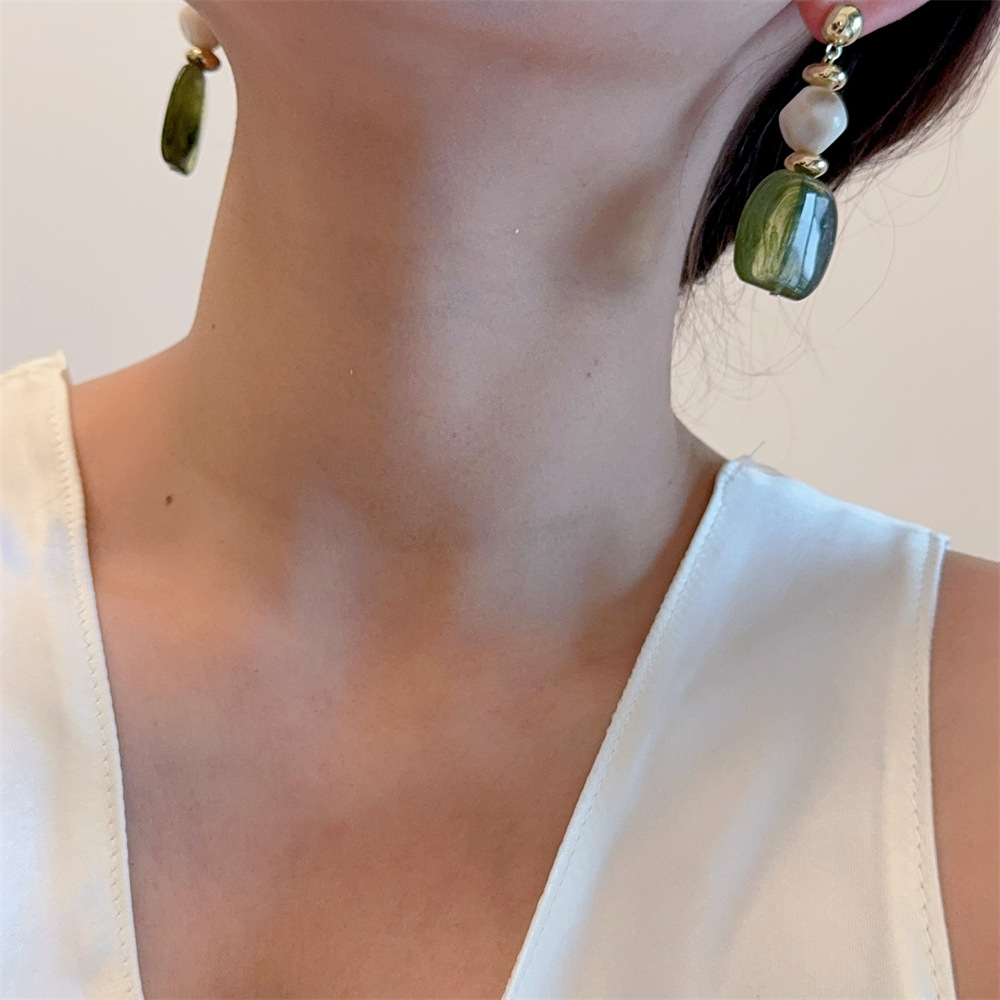12g Weight 925 Sterling Silver Ear Needle Material Drop Earrings Classification 1 Pair Quantity Date Occasion Alloy, Resin Material Geometric, Water Droplets Pattern All Seasons Season Women's Gender Plating Design Modern Style, Simple Style Style 1 Pair Modern Style Simple Style Geometric Water Droplets Plating Alloy Resin Drop Earrings 5