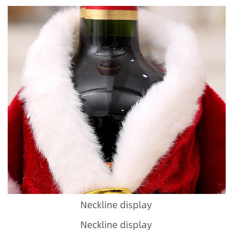 Décorations de Noël transfrontalières neuves Robe Robe Ensemble de bouteilles de vin Ensemble de vin de Noël créatif Décoration de table à manger à domicile_voghion.com