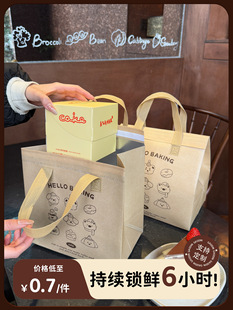 Disposable Take-Out Special Thickeneded Satchel Laminated Thermal Insulation Bag Small Cake Dessert Packaging Bag
