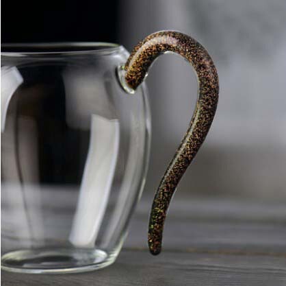 Glass fair cup Japanese tea sea cup thickened tea divider Taiwan color handle cup