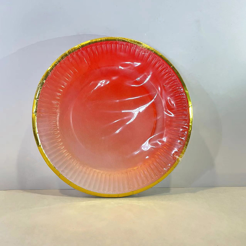 Plato de papel desechable pastel de frutas plato redondo cena para llevar picnic fiesta plato de papel Placa de degustación de pasteles