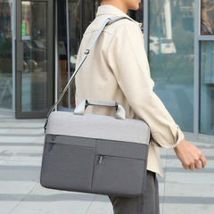 新款筆記本電腦包時尚簡約大容量文件包短途出差日常通勤斜挎包
