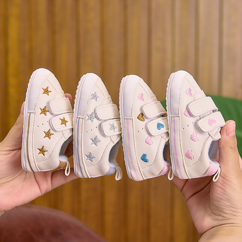 0-1 Years Old Color Matching Baby Shoes Star Toddler Shoes Soft Sole Breathable Baby Soft Sole Shoes Spring & Fall Factory Direct Sales