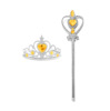 Set, children's accessory for princess heart-shaped, magic wand, “Frozen”