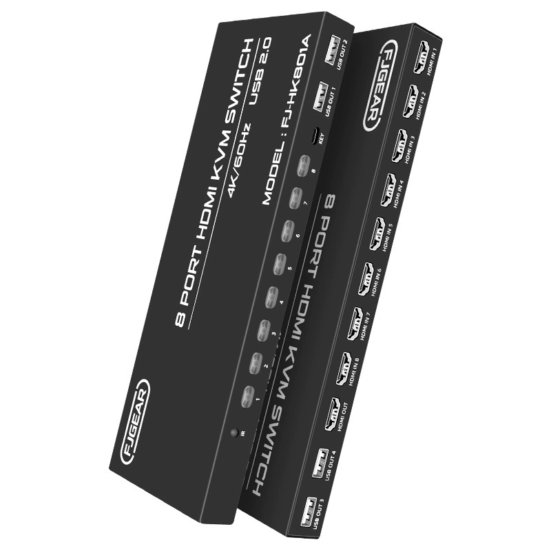 Fengjie 4K60Hz высокое разрешение 2-портовый HDMI KVM переключатель с контроллером, восемь входов и один выход HDMI KVM switch