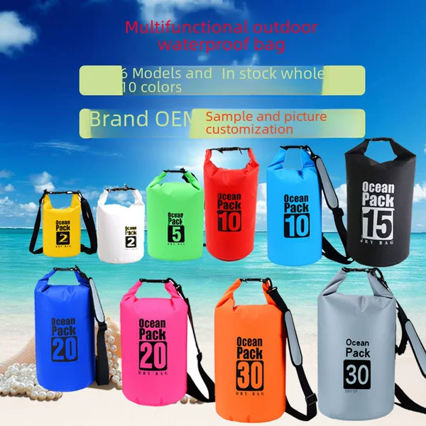 6 Models, 10 Colors, Outdoor Sports Pvc Waterproof Bags, Waterproof Swimming Bags, Camping Bags, River Tracing Bags, Rafting Waterproof Bucket Bags