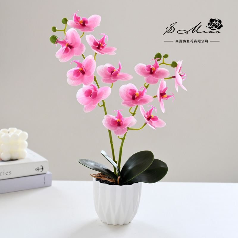Flores falsas impresión 3D película de orquídea mariposa sensación pequeña simulación de bonsai decoración interior creativa decoración simulación de maceta