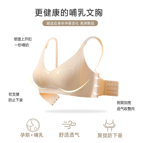 Pregnant & Nursing Underwear: Specialized for Pregnancy, Postpartum Breastfeeding, Summer-Ready Thin Bra with Push-Up and Anti-Sagging Design, Available in Plus Sizes