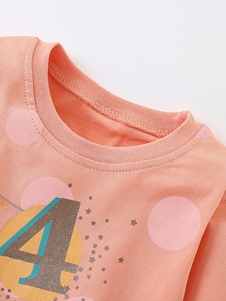 Malwee camiseta de niñas otoño y invierno nueva camiseta de cuello redondo de estilo extranjero Europa y América para niños de media edad Casual camiseta de manga larga para niños