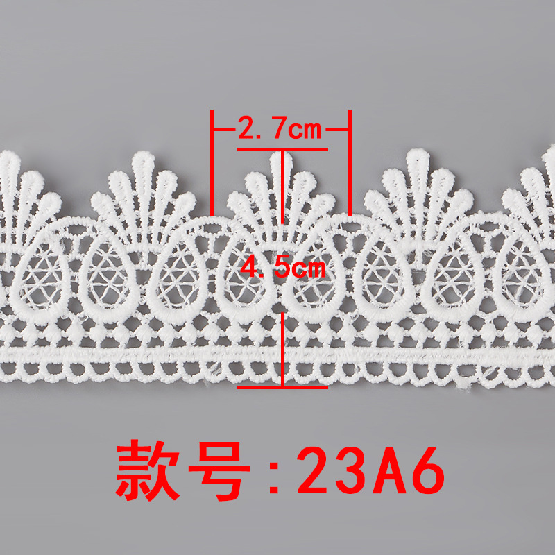 Inventario de gran ancho de seda de leche de encaje de bordado soluble en agua encaje de ropa de mujer vestido accesorios de decoración de ropa infantil