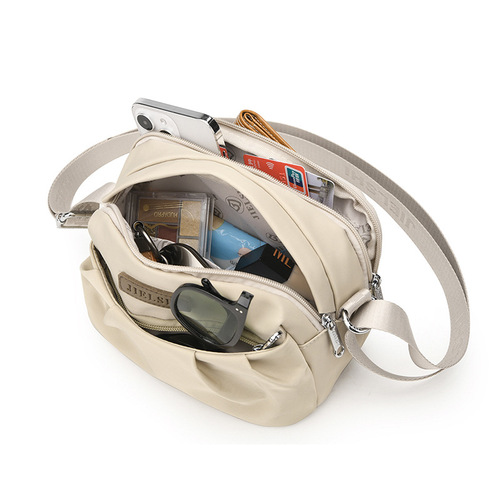 Cross-border 2024 new pleated bag Oxford cloth bag nylon bag shoulder bag crossbody bag mobile phone bag crossbody bag for women