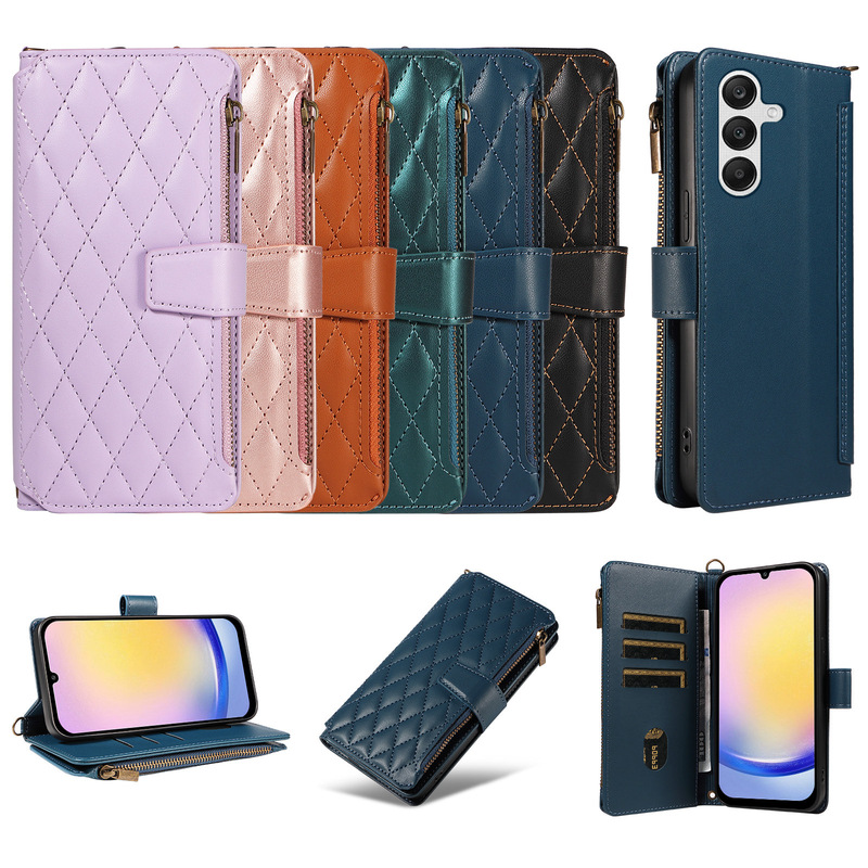 Suitable for Samsung S25 Zipper Bag, Large-Capacity Mobile Phone Case, S21 Fe Card Holder Protective Case, A22 Leather Case, S23 Plus Suitable for Samsung S25 Zipper Bag, Large-Capacity Mobile Phone Case, S21 Fe Card Holder Protective Case, A22 Leather Case, S23 Plus