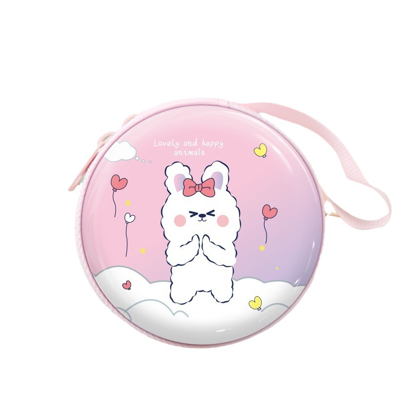 New Cartoon Animal Tinplate Coin Purse, Coin Storage Box for Kids, Round Portable Earphone Bag