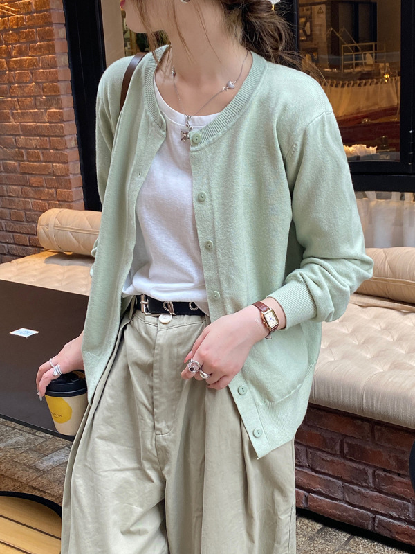 针织开衫外套女春秋2025早秋新款上衣爆款外搭高级感灰色宽松毛衣|undefined