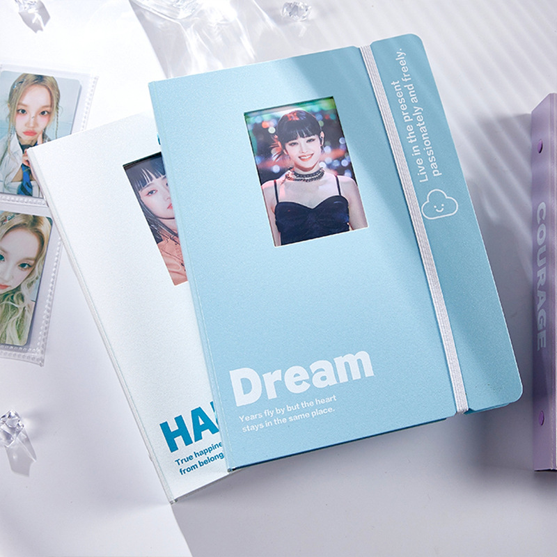 Alto valor facial inswind pequeño álbum de tarjetas frescas agujero de hoja cuadrada álbum de fotos de niñas 3 pulgadas álbum de fotos de tarjetas pequeñas