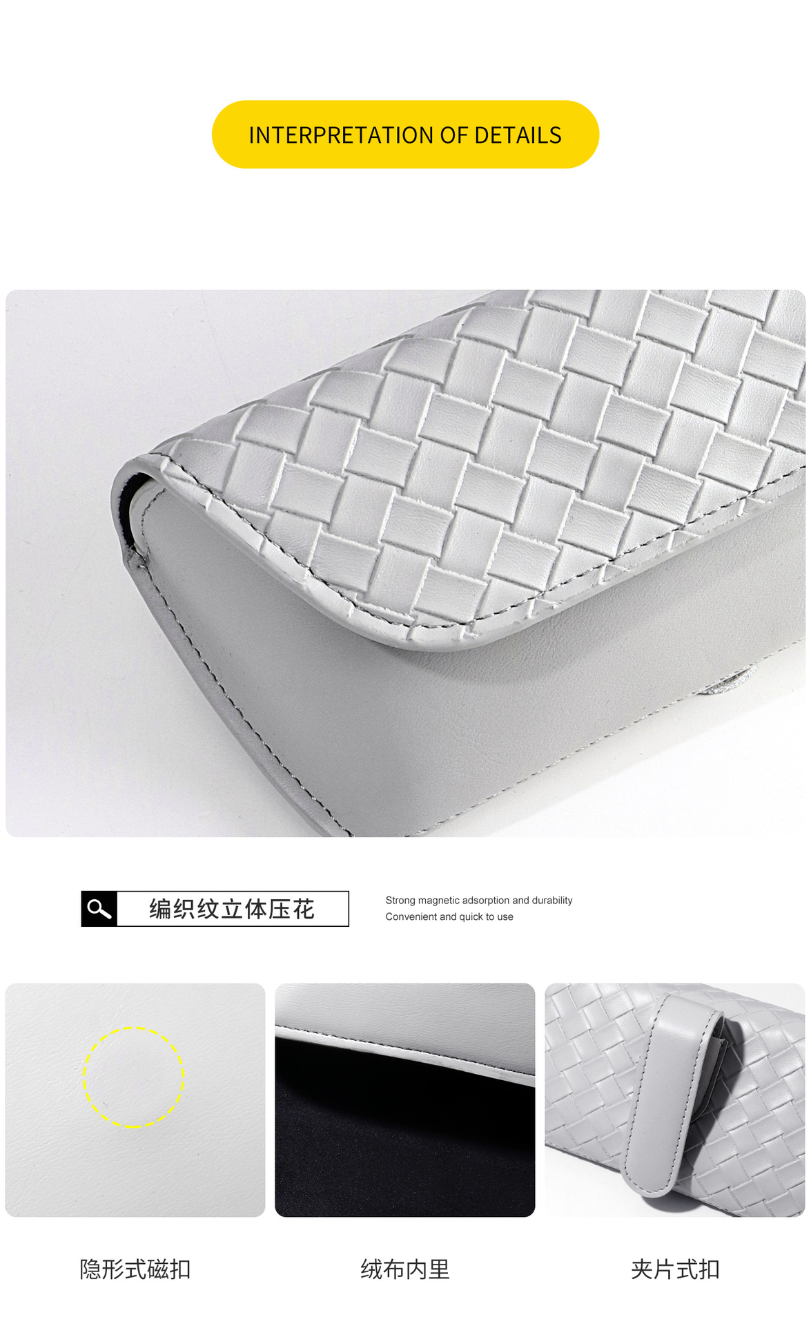 Car Glasses Case Sun Visor Woven Leather Sunglasses Clip Convenient Sunglasses Hanging Glasses Case New Glasses Clip