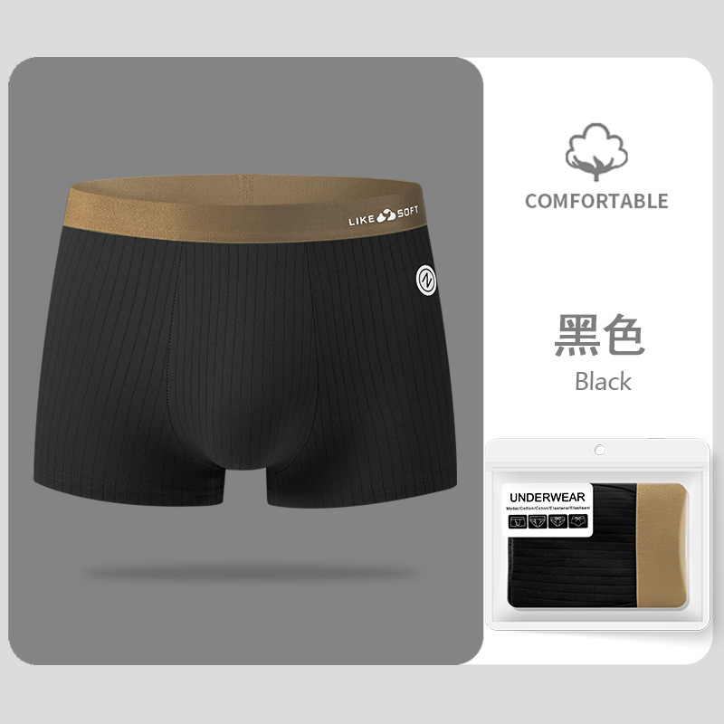 Pantalones interiores de hombre de algodón de contraste de color rayas antibacterianas pro-piel de la piel de los deportes transpirables pantalones adolescentes al por mayor