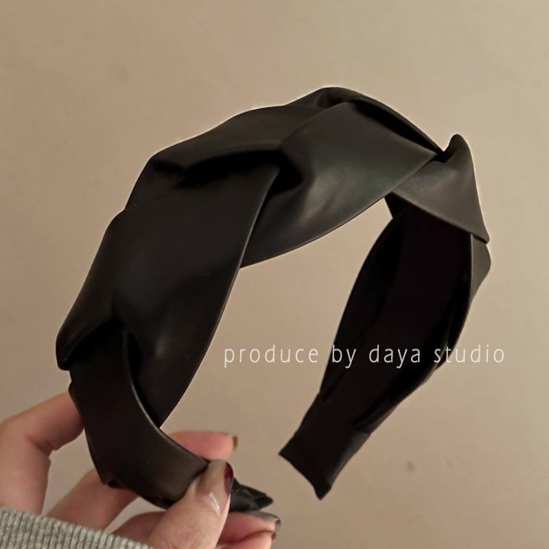 增颅顶天花板 法式皮质麻花编织发箍 轻奢感设计复古简约发卡