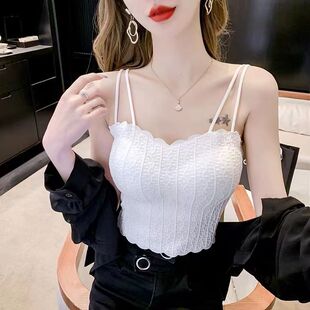 Lace tank top, tube top, sexy short base underwear, french style, for small vest, beautiful back, slim fit