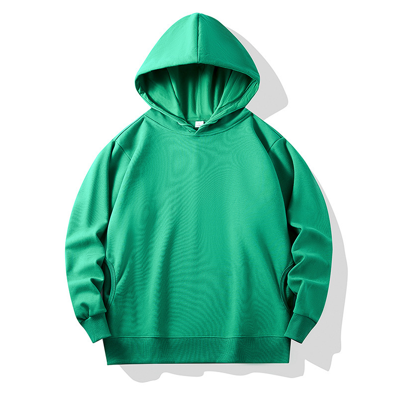 2023新款纯色套头毛圈连帽 外套运动上衣男女一家三口韩版亲子装