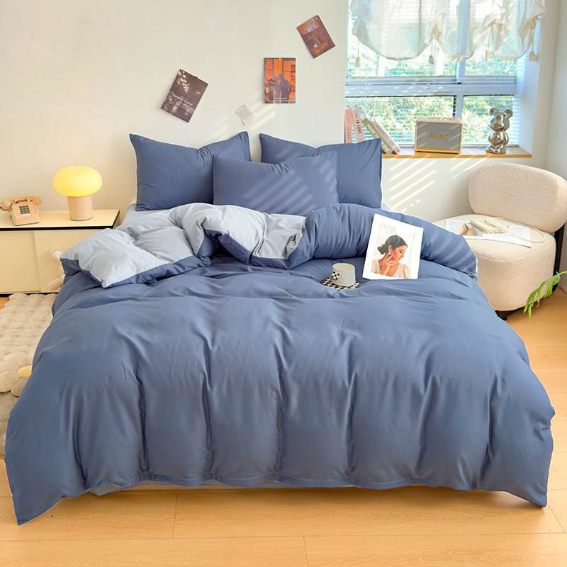 Royal blue + light blue / Single quilt cover: [110x150cm]