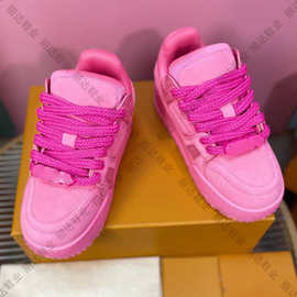 驴家纯源缀高版本松糕厚底小胖丁面包鞋男女板鞋透气舒适糖果色