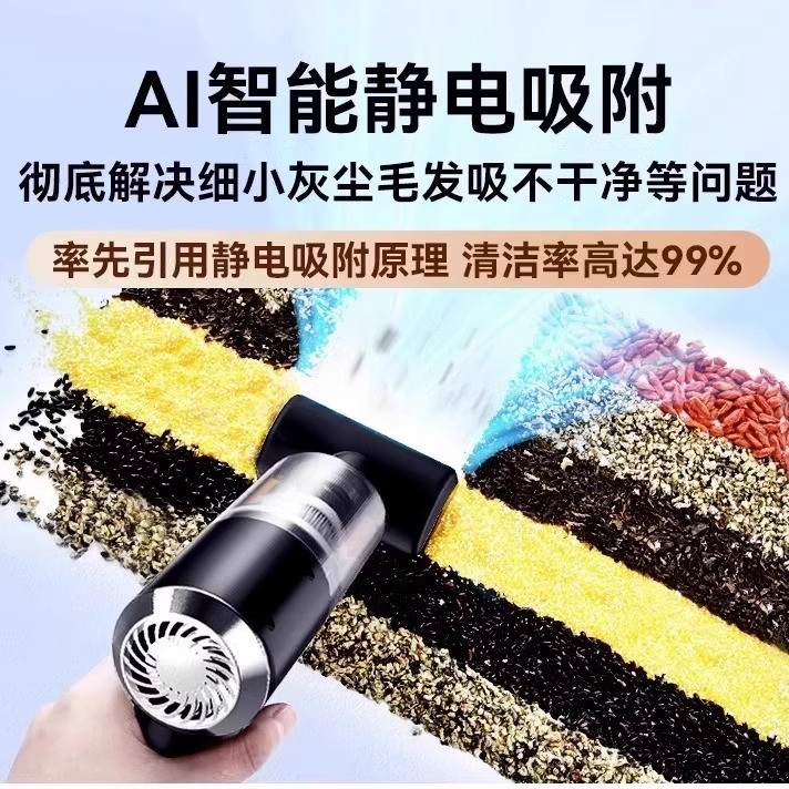 Car Vacuum Cleaner, Household Wireless Large Suction, Small, High-Power, Powerful Handheld Dust Vacuum Cleaner for Beautiful Seams