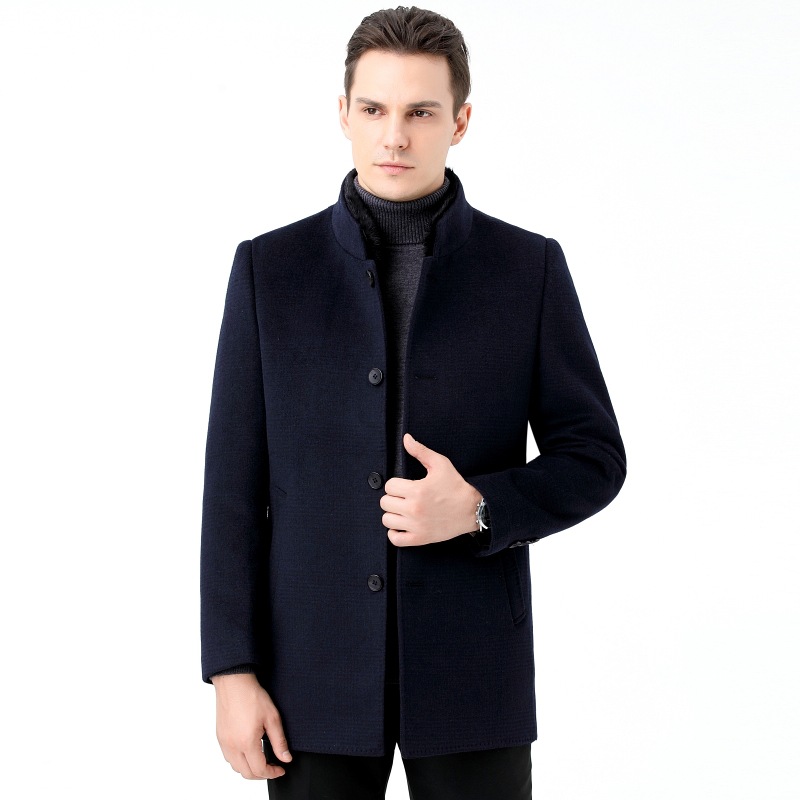 Woolen double-sided cashmere long woolen coat for boys