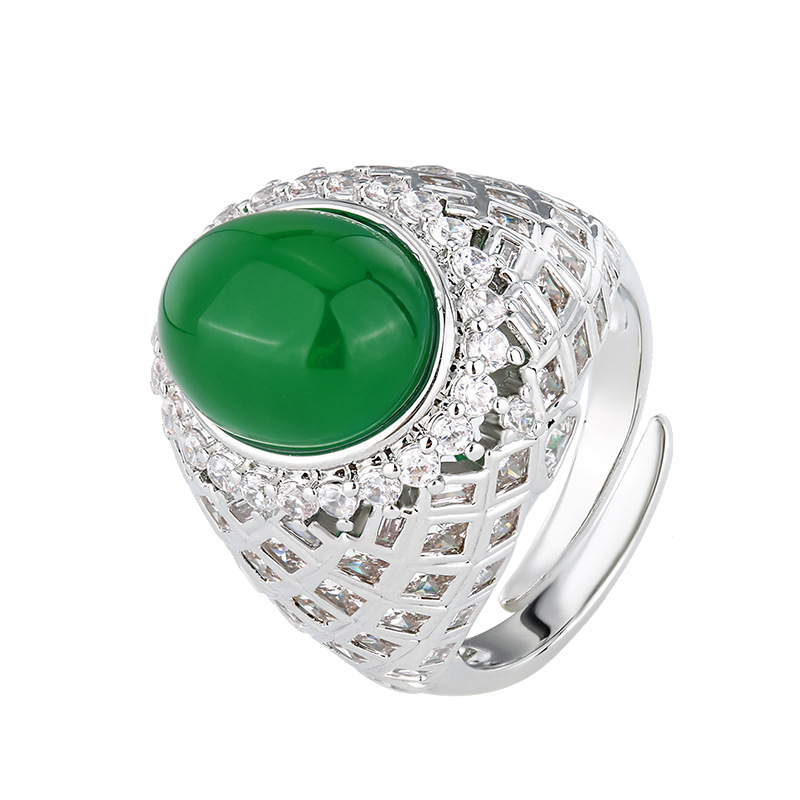 Otoño e invierno nuevo estilo Zhuang Shengsheng joyería simulación corindón rojo superficie lisa retro anillo de alta gama piedra principal 10*12