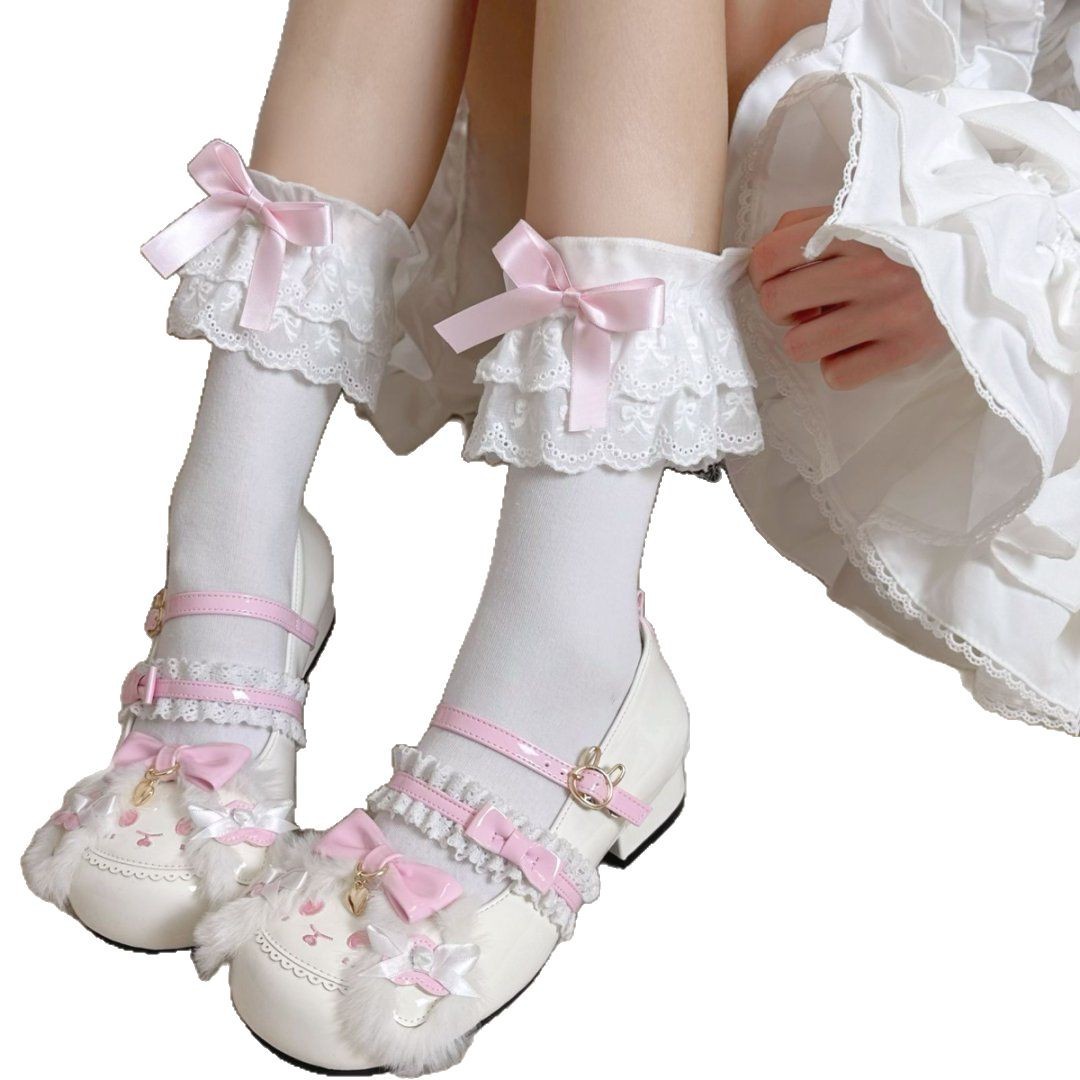 Japanese lace summer knee socks