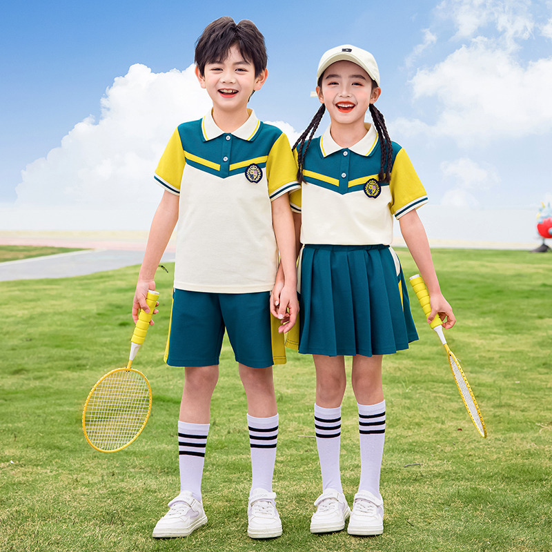 小學生校服夏短袖套裝幼兒園園服夏裝學院風兒 童班服畢業照服裝