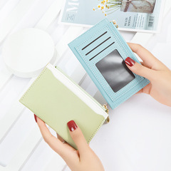 Women's Zipper Card Holder 2021 New Style Wholesale PU Leather Embossed Color Combination ID Card Purse