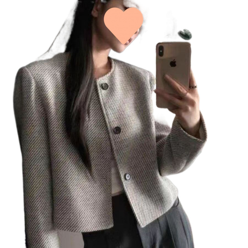 开春女短款小香风外套  短西装外套 单排扣上衣气质春秋新款|undefined