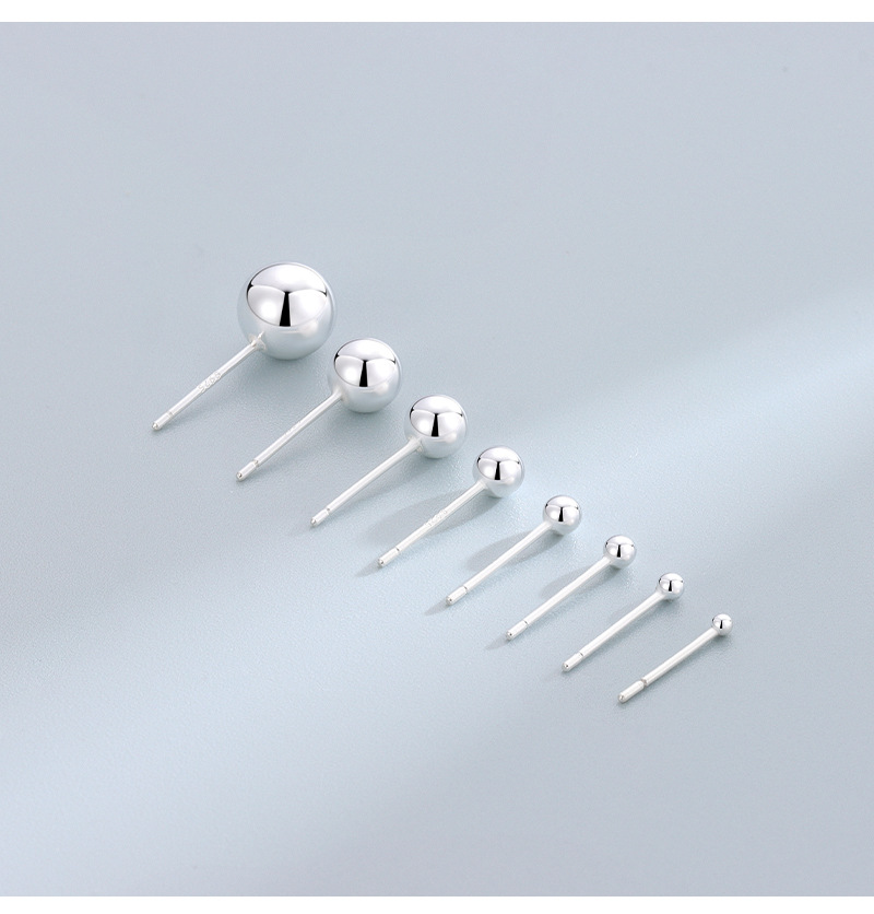 Simple Style Round Silver Plating Ear Studs 1 Pair